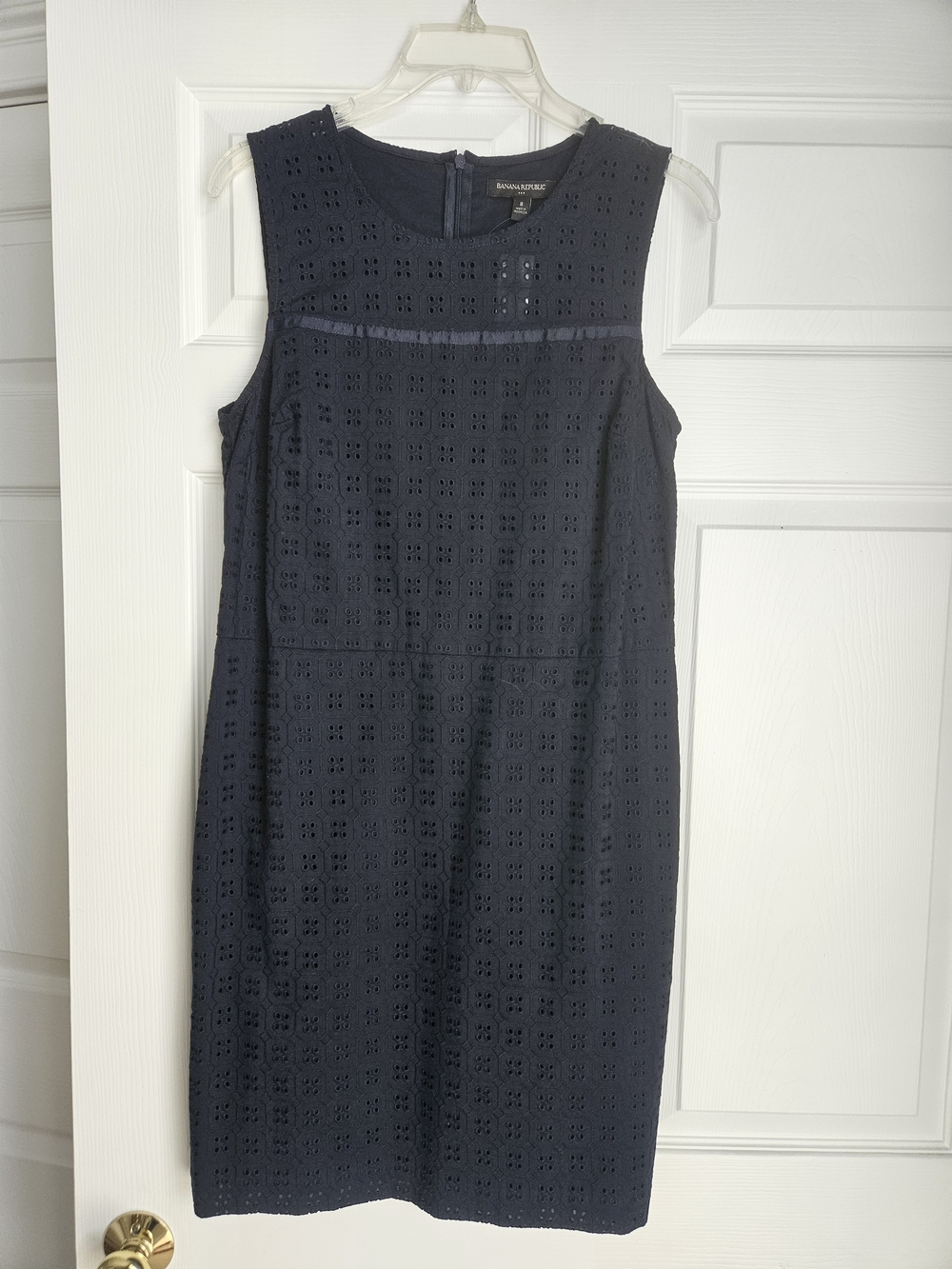 Banana Republic Navy Eyelet Midi Dress